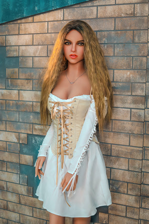 Cherry - 166cm (5ft6) Elegant Life-Like Sex Doll With Yellow Long Curly Hair