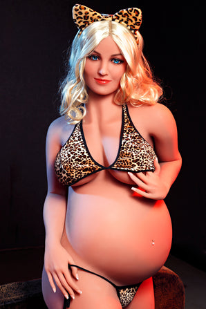 Jennie - 4ft 2 /158cm Pregnant Woman Sex Doll With Blonde Curly Hair